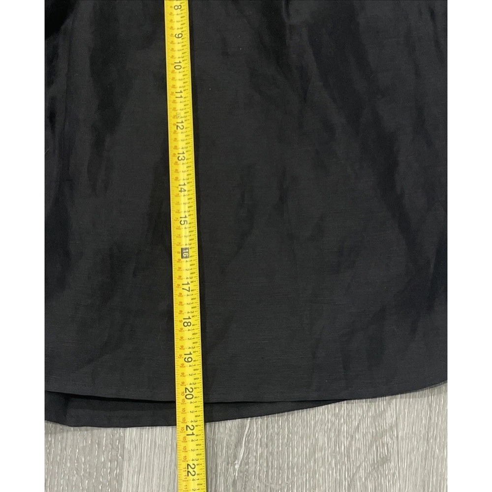 NWT Club Monaco Claire Skirt Black Wrap Tie‎ Side Bow Pocket Mini Linen/Silk M - Picture 6 of 7